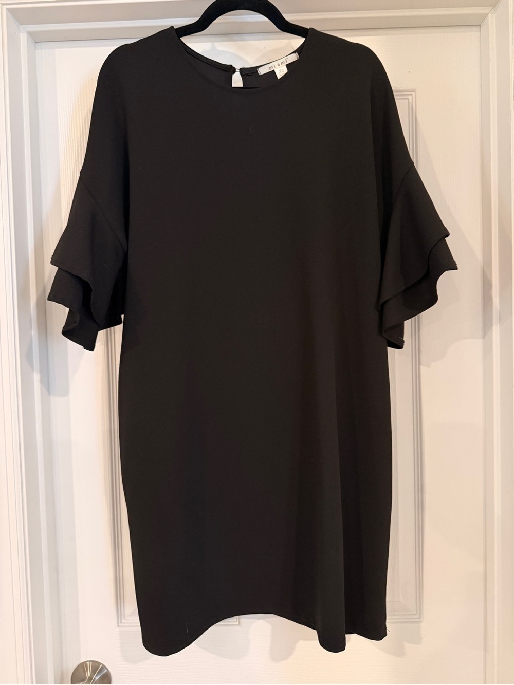 miami Black Ruffle Sleeve Mini Dress